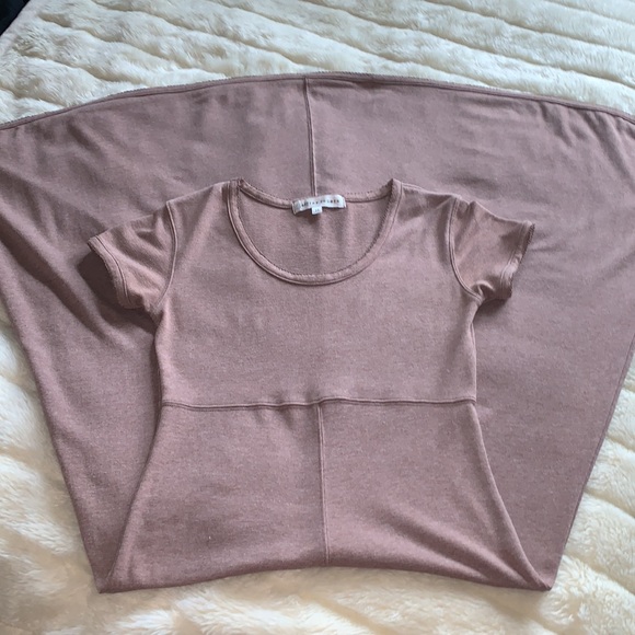 Vtg 80's 90's Jeffrey Rogers cap slv fit flare scoop neck maxi t-shirt dress M - Picture 16 of 16